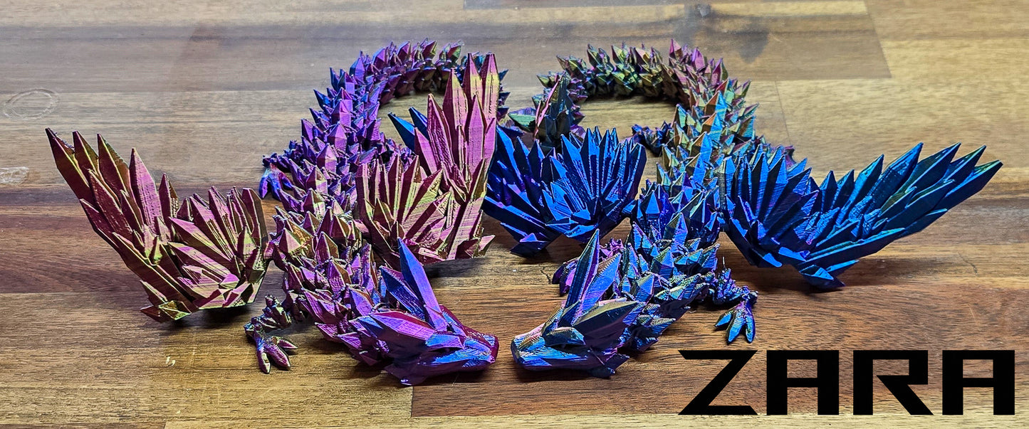 Crystal Winged Dragon - 3D Printed - Cinderwing3D