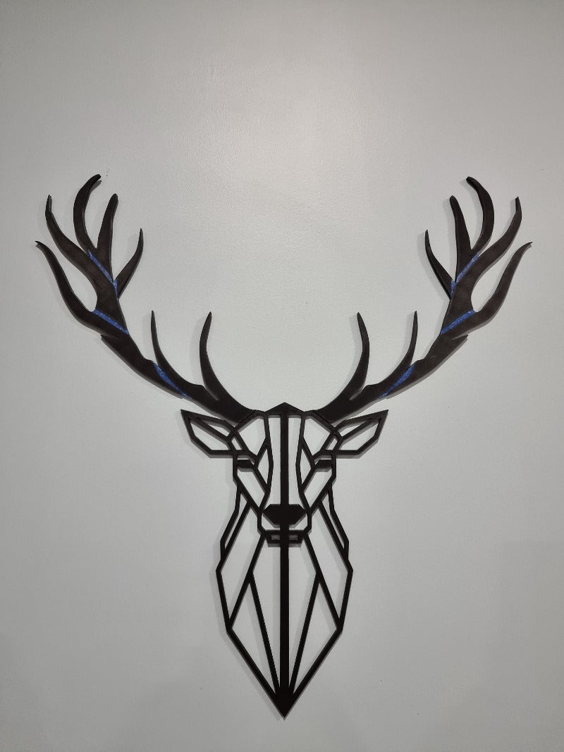 Geometric stag with inlay.  Indoor pot plant trellis or wall hanging - 3D Printed - Design Fusion