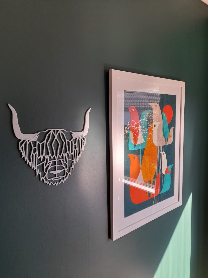 Highland cattle wall hanging - 3D Printed - Design Fusion